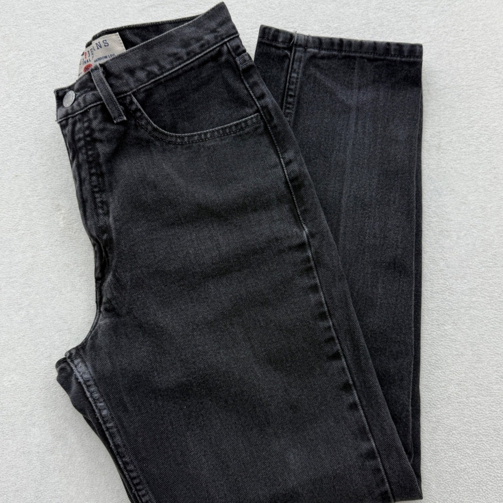 Guess Jeans Narrow Leg Women 29 Black Vintage High Waist 050 Cotton Denim